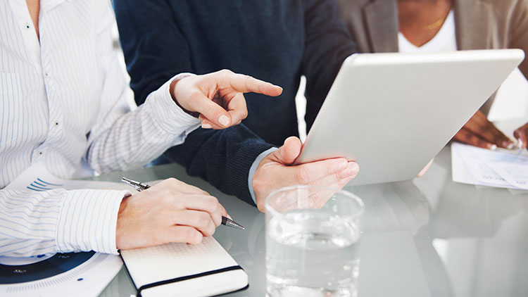 businessman with tablet