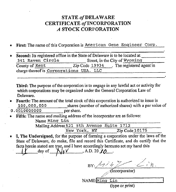 A General Overview on Delaware Certificate of Incorporation