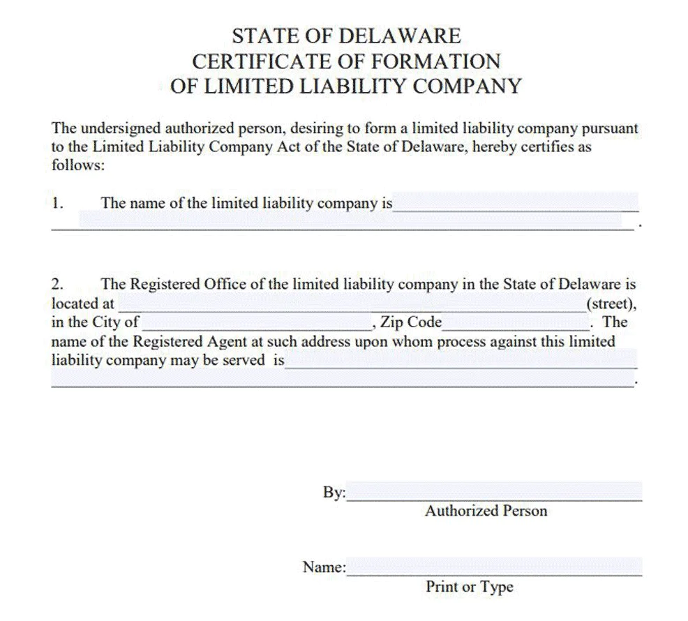 A 6 step Process To Get The Delaware LLC Certificate Of Formation