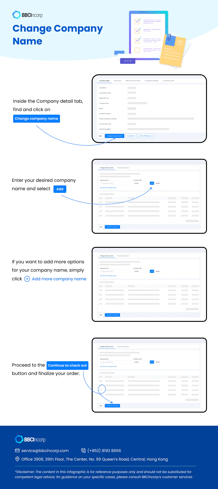 Change company name on client portal