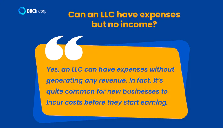 Can an LLC have expenses but no income?