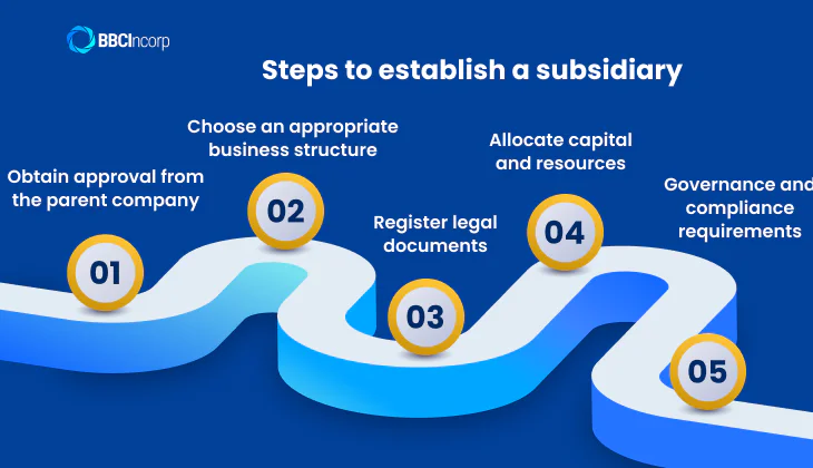 Steps to establish a subsidiary of a company