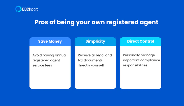 Pros of being your own registered agent