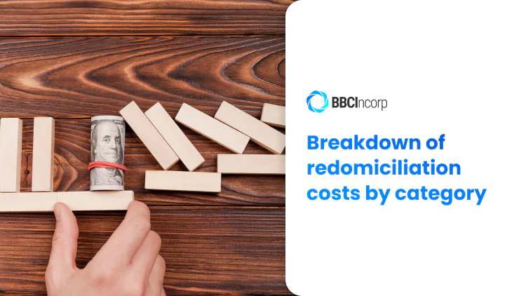 Breakdown of redomiciliation costs by category 