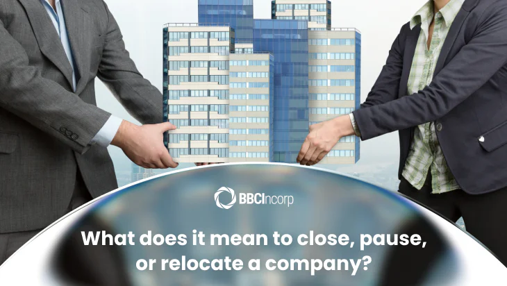 What does it mean to close, pause, or relocate a company?