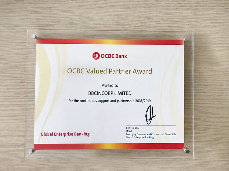 BBCIncorp Limited - OCBC Valued Partner Award