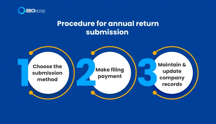 The procedure for company annual return submission