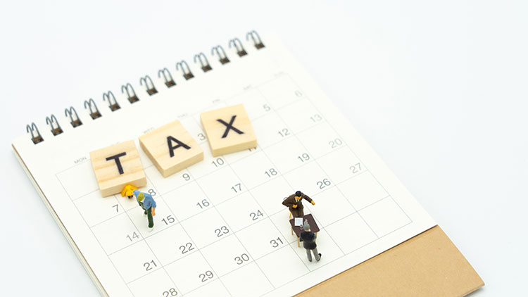 calendat with tax characters on it