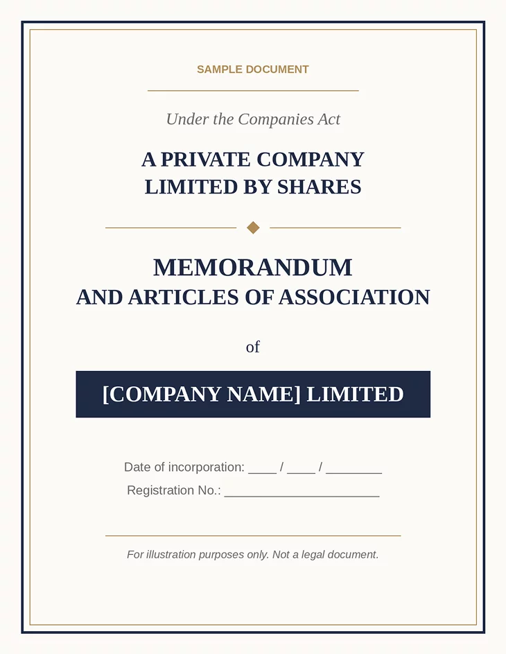 Explanation of the memorandum and articles of association