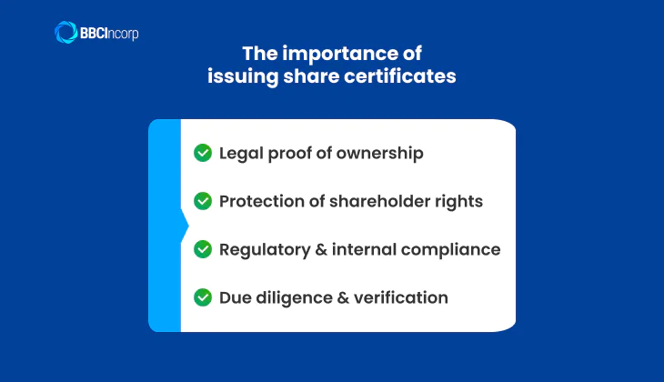 The importance of issuing share certificates