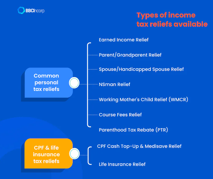 Types of Singapore income tax reliefs available
