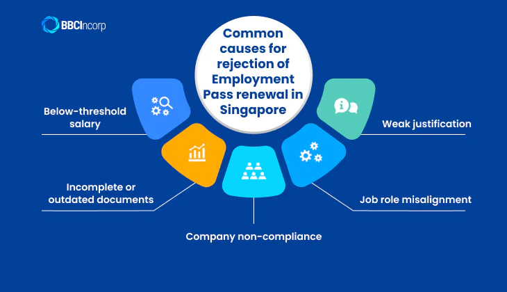 Common causes for rejection of Employment Pass renewal in Singapore