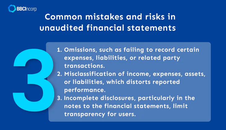 Common mistakes in unaudited financial statements