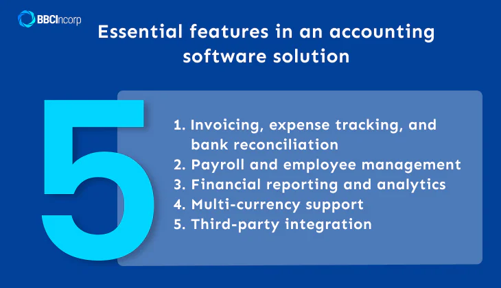 Essential features in an accounting software solution