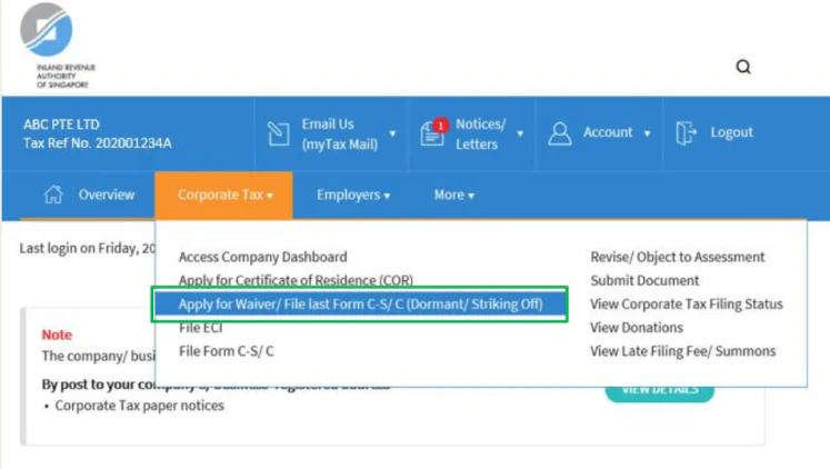 Mytax Portal corporate tax filing